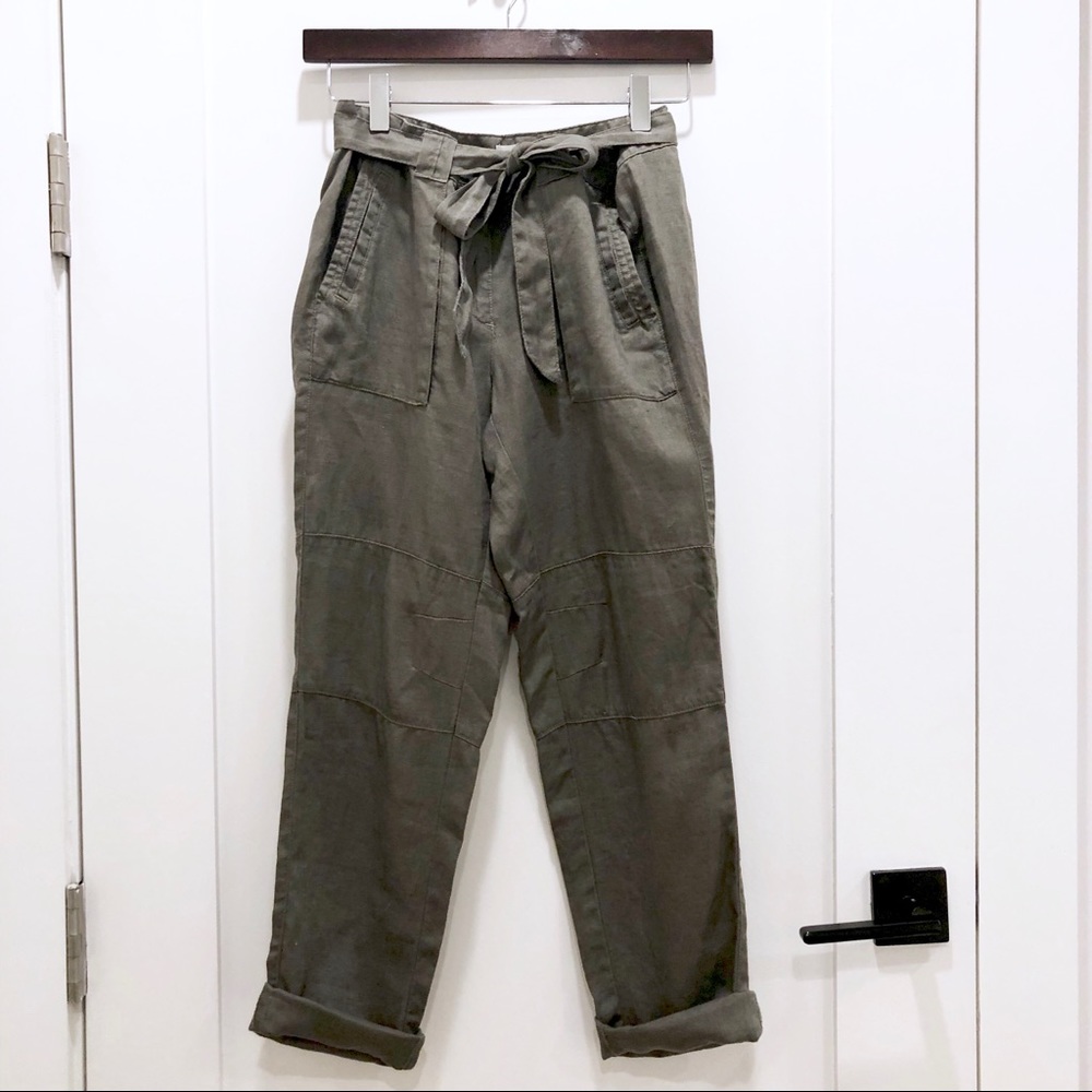 LOFT Olive Cropped Cargo Pants Size 2P